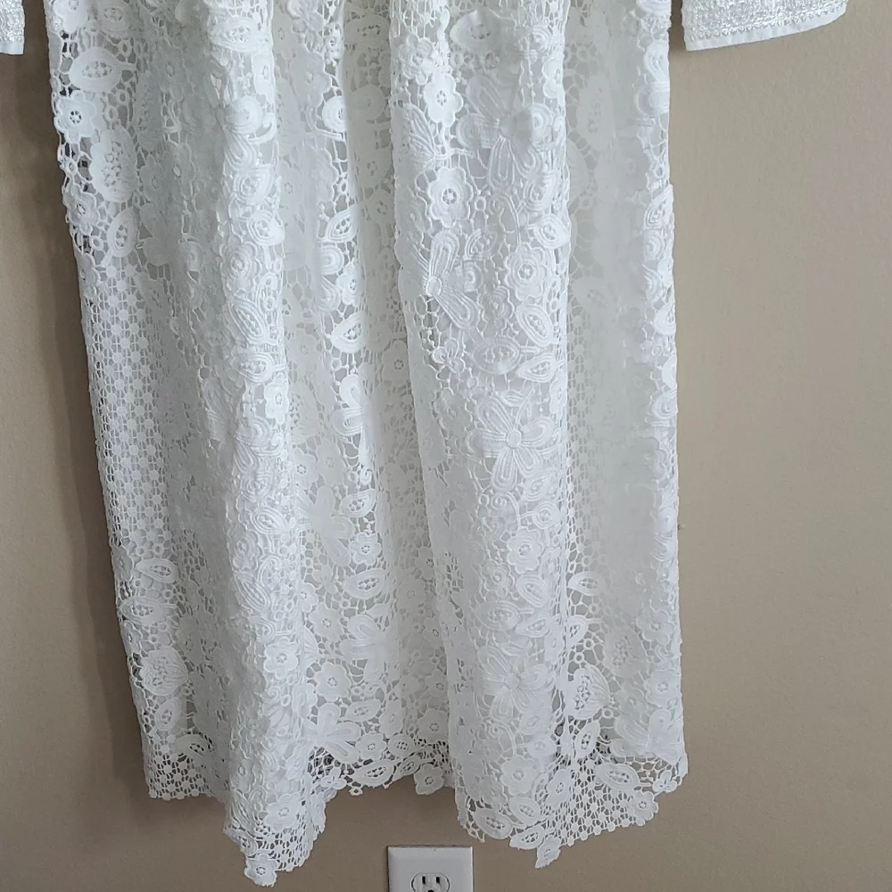 BHLDN White Long Sleeve Lace Wedding Dress Or Any Occassion - Picture 6 of 13
